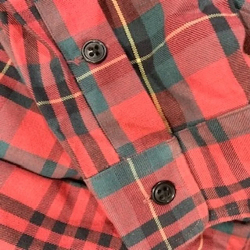 Polo Ralph Lauren Mens XXL Red Plaid Cotton Wool Blend Button Down Flannel Shirt